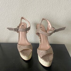 Madison Taupe Wedge Sandal by shoe dazzle